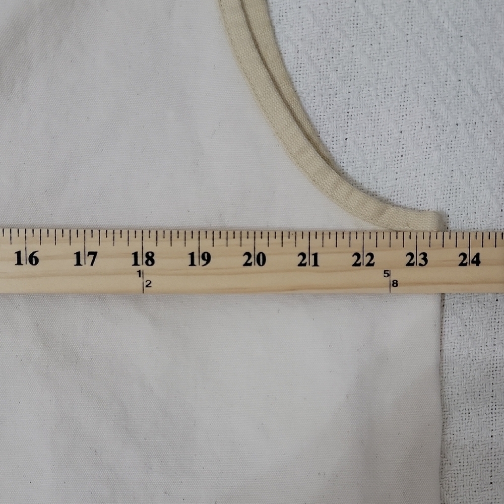 UTILITY Canvas Vest In Cream and Tan Size L Made In USA 100% Cotton Button Front - Picture 7 of 9